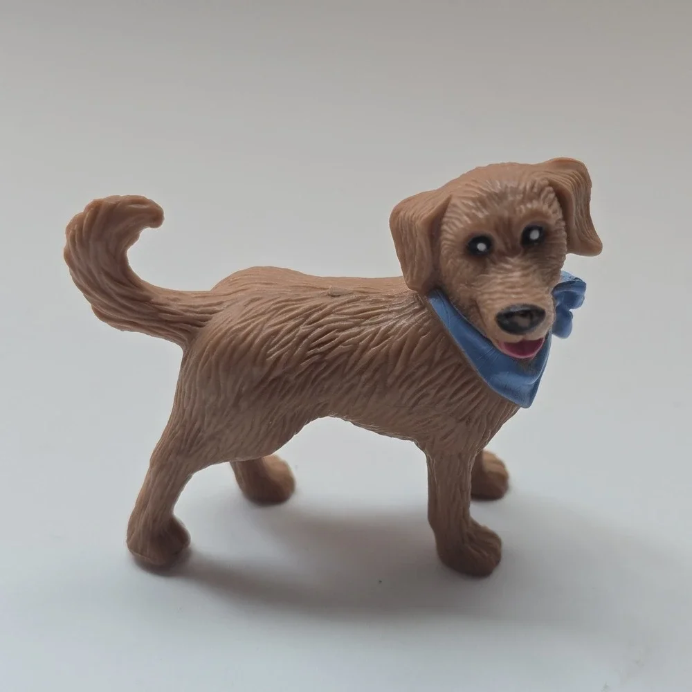 Fisher Price Loving Family Brown Puppy Dog Figure Blue Bandana Dollhouse Pet